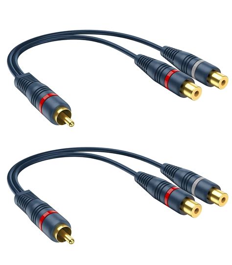 RCA SPLITTER, 1 MALE to 2 FEMALE RCA ADAPTER .